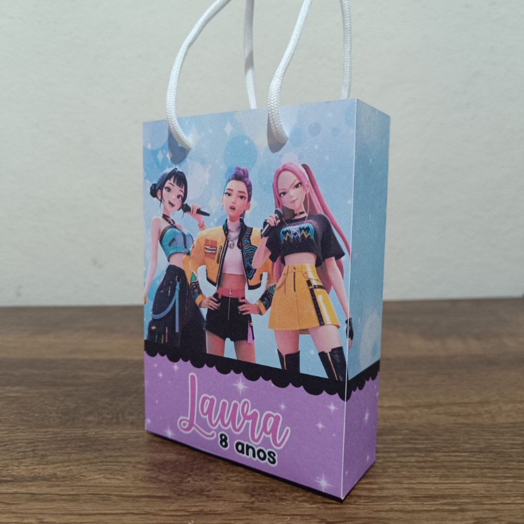 Sacolinha Guerreiras do Kpop TAM. P DESMONTADO kit festa lembrancinhas personalizados