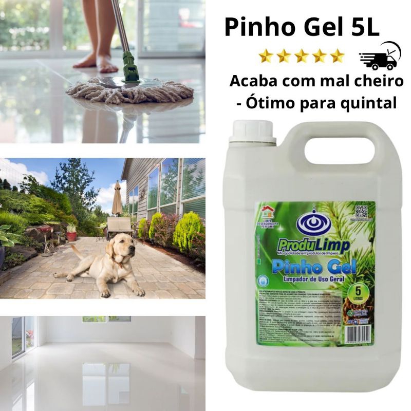 Pinho Gel 5L Limpa Quintal Acaba com o cheiro ruim faz espuma ótimo para quem tem pet em Oferta na Shopee
