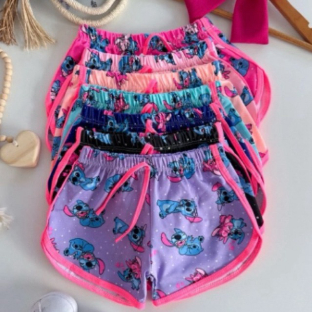 Kit 3 Shortinho Shorts Femininos Infantil , Confortavel Moda Praia