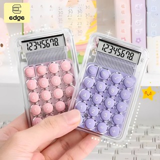 Mini calculadora transparente e fofinha de 8 dígitos com display silencioso, portátil para uso diário de estudantes. em Oferta na Shopee