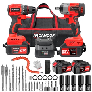 kit 2 Chave de Impacto Potente e Furadeira Parafusadeira A Bateria Impacto 21V Brushless em Oferta na Shopee