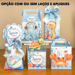 Kit Caixinhas Personalizadas Fundo do Mar Menino – Pegue e Monte/Lembrancinhas para Festas Aniversário/ Festa Infantil em Oferta na Shopee