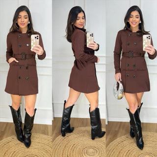 SOBRETUDO CASACO FEMININO MOLETOM POLIÉSTER FLANELADO POR DENTRO em Oferta na Shopee