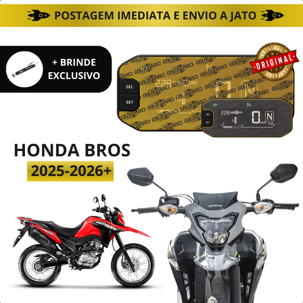 Película Protetor do Painel Nova Bros 160 NXR 160 2025 2026 em Diante Acessórios Bros160 Goldguard