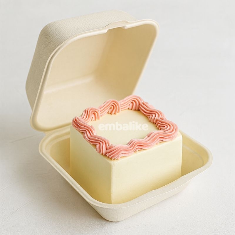 5/25 Embalagens p/ Bentô Cake Mini Bolo Biodegradável 15x15 Confeitaria Hamburgueira Papel EMBALIKE em Oferta na Shopee