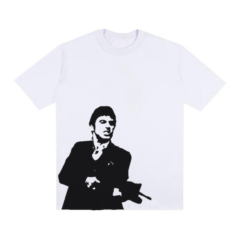 Camiseta Streetwear Masculina  T-Shirt Oversized Estampada Estilosa Y2K Scarface Filme Tony Montana Gangster Hip Hop