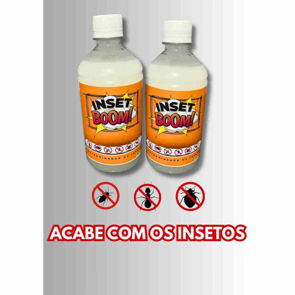 Kit 2 Inseticida InsetBoom Refil 500ml — Mata Barata Francesinha, Percevejo de Cama e Formiga — Leve 2 Pague Menos