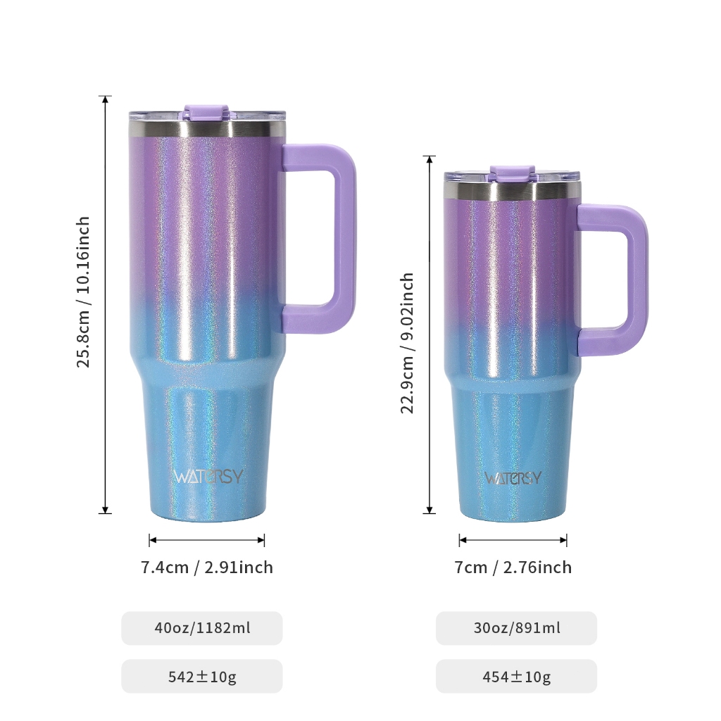 WATERSY Copo Térmico Inox Modelo arco-íris 1182ml Tampa com Canudo, Prático para Hidratação · foto 2