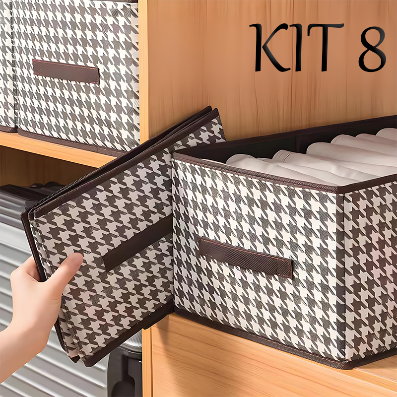 KIT 8 Caixa Organizadora de Roupas, Para roupas íntimas, calças, dobrável, armazenamento doméstico -U2