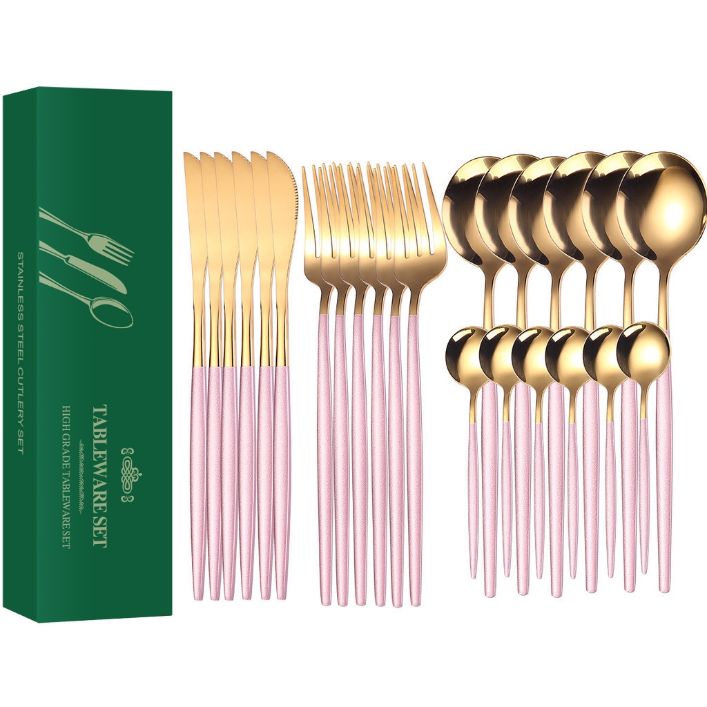 24 Peças Cozinha DoméSticos Conjunto De Talheres De AçO InoxidáVel Faca ,Bife Garfo , Café Colher De em Oferta na Shopee