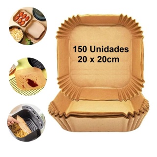 Kit 150 Formas Papel P/ Airfryer Forro Antiaderente Quadrada em Oferta na Shopee
