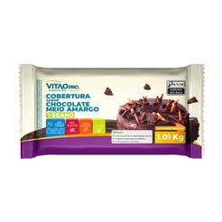 Cobertura Sabor Chocolate Meio Amargo Zero Açúcar VitaoPRO 1,01 Kg - Vegano