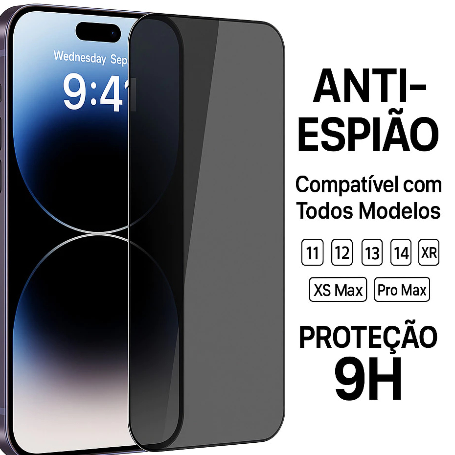 Película de Celular 3D ceramica Privativa Anti Spy Para IPhone Modelos Privacidade 8 XS XR 11 12 13 14 15 16 Pro Max 001