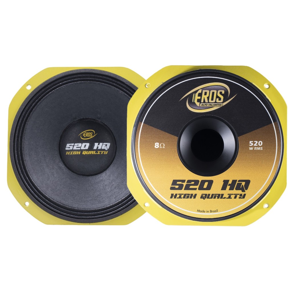 Kit 2 Alto Falante Eros 520 HQ 10 Polegadas 520W RMS 8 Ohms E520 HQ Médio Grave Woofer em Oferta na Shopee