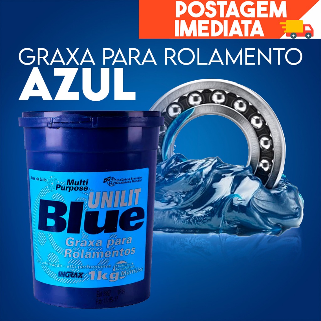 Kit C/ 2 Graxa Para Rolamento Azul Unilit Blue 1kg Ingrax