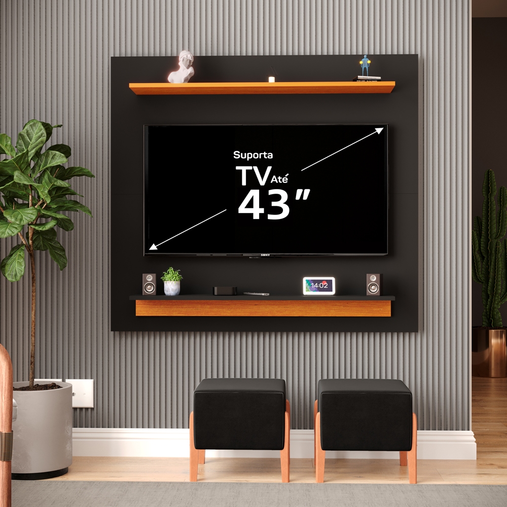 Painel Home Estante Rack para TV até 43 Polegadas com 2 Prateleiras Moderno Várias Cores em Oferta na Shopee