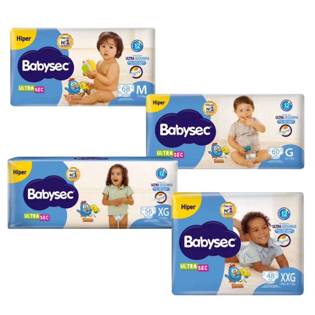 Fralda Babysec Hiper ! Secura Prolongada M a Xxg | Melhor Preço na Shopee