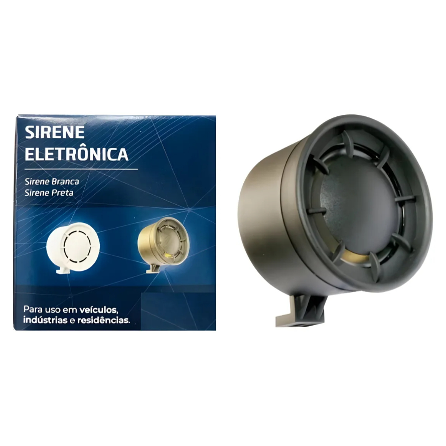 Sirene FKS Bitonal 12v Para Alarmes Automotivo Fio Vermelho e Preto