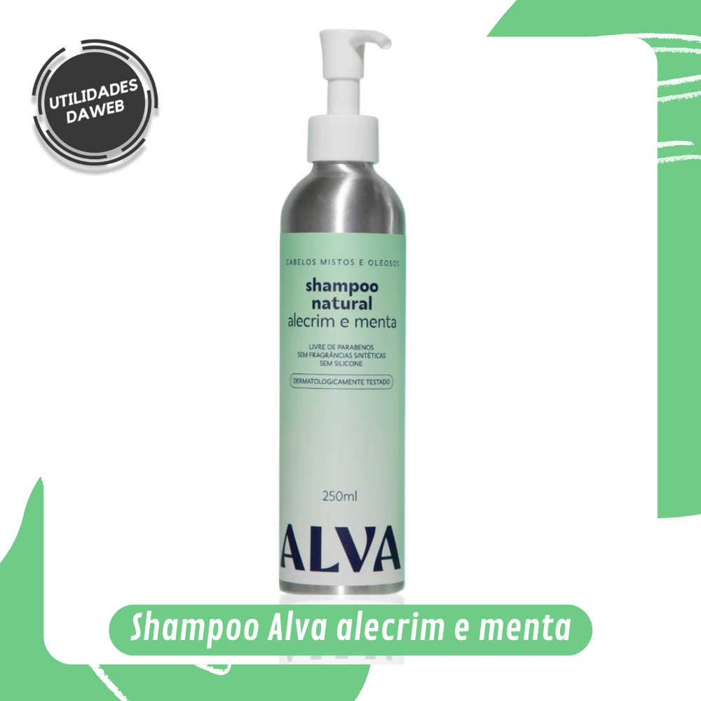Shampoo / Condicionador Refrescante Alecrim e Menta 250ml Alva Personal Care Natural Vegano