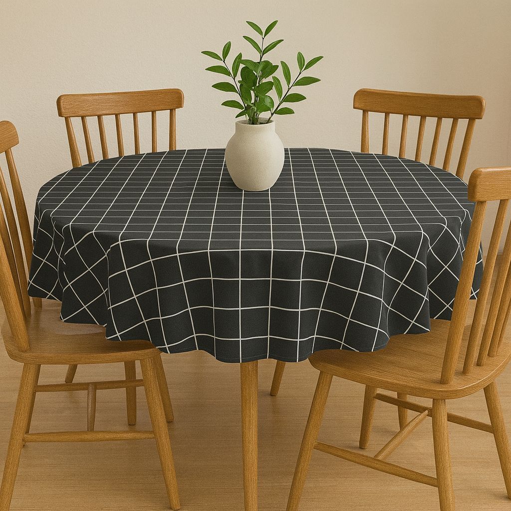 Toalha de Mesa Redonda 4 Lugares Mesa Posta Jantar e Decoração de Cozinha