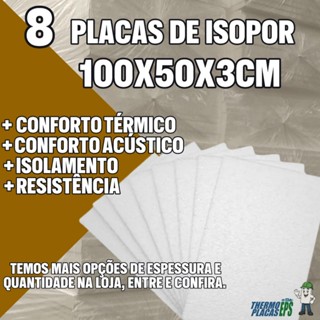 Placas de isopor para forro 30mm - 100X50X3cm contem 8 placas igual a 4m² em Oferta na Shopee