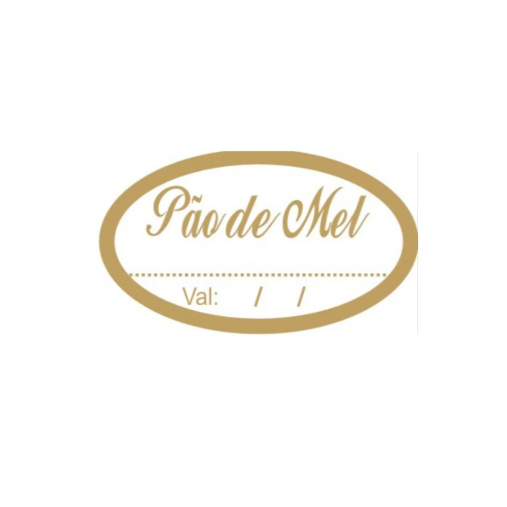 Embalagem Etiquetas Para Pão De Mel Metalizada Dourada C/100 ArtFlex