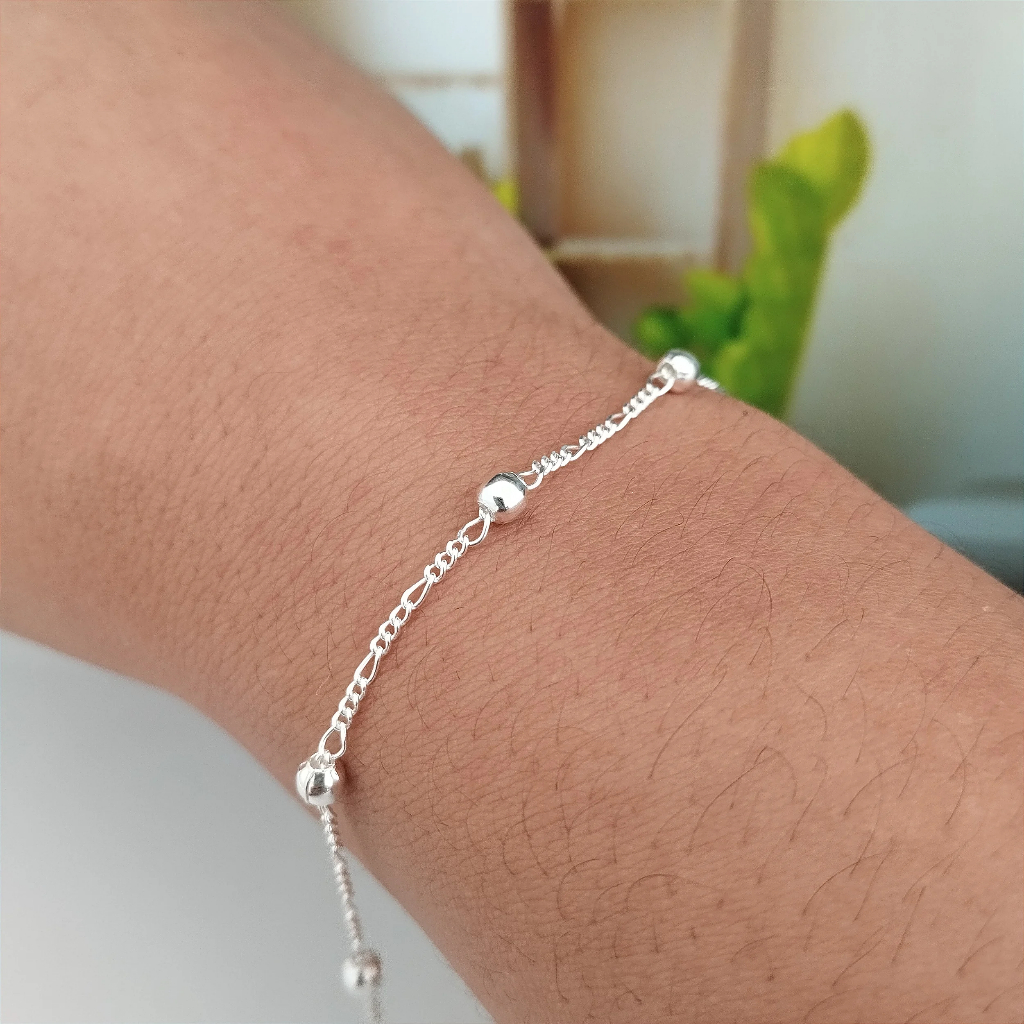 Pulseira Infantil Com Pingente Bolinha (Prata 925)