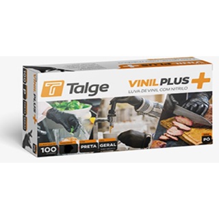 Kit 2 Luva Descartável Vinil Sem Pó Preta Black 200 unidades Talge em Oferta na Shopee