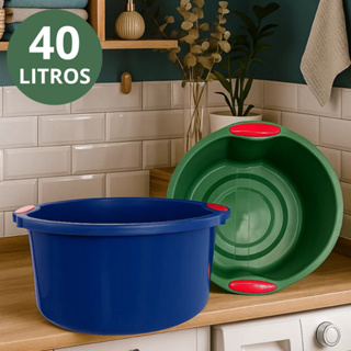 BACIA TACHO 40 LITROS FORTE REFORÇADA COM ALÇA LAVANDERIA PISCINA INFANTIL PET CACHORRO SORTIDAS em Oferta na Shopee