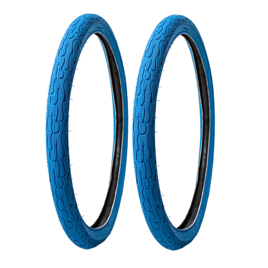 Pneu Aro 26 Flame Balao Bicicleta Fire Fogo Liso 26x2.125 DH Slick GTA AZUL