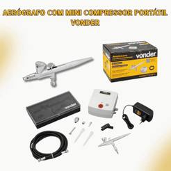 Aerógrafo com Mini Compressor Portátil – Vonder