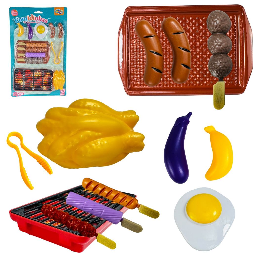 Kit Comidinhas Infantil - Churrasco De Brinquedo Com Acessórios