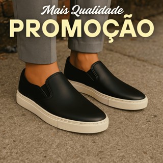 Tênis Masculino Slip On Casual Dia a Dia Confortável Sem Cadarço Antiderrapante em Oferta na Shopee