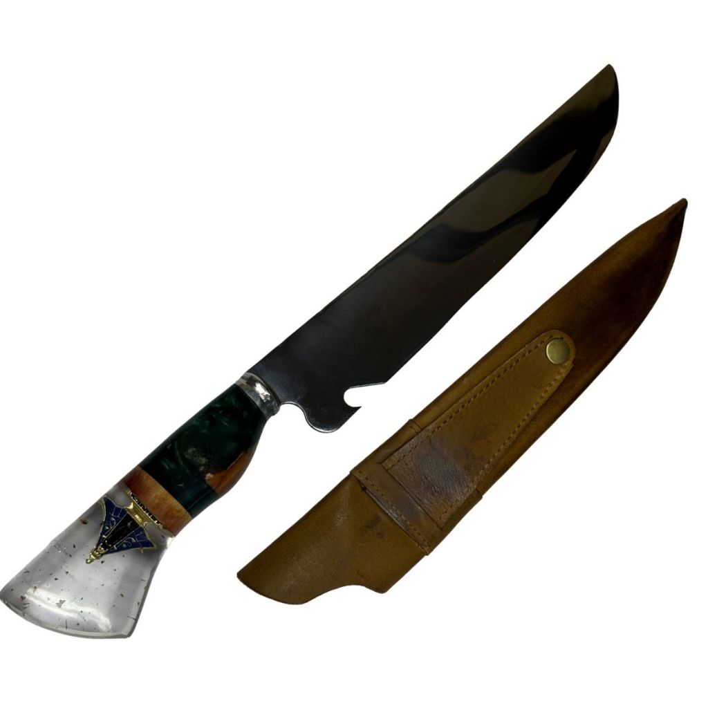 Faca churrasco Artesanal inox 9 polegadas cabo resina TEMATICOS
