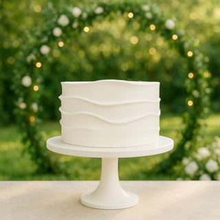 Bolo Fake Mini Tema Casamento Ruflado Mod3 Base 20x10 Cm em Oferta na Shopee