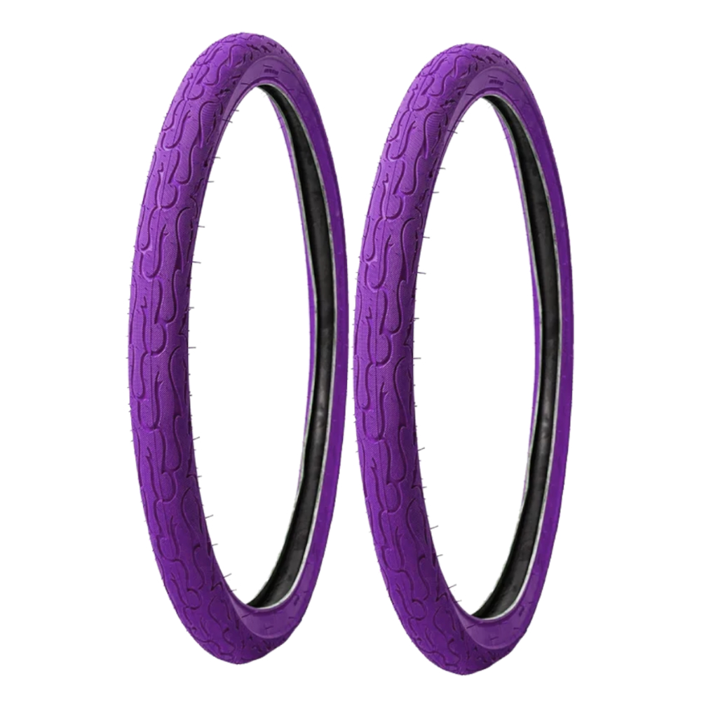 Pneu Aro 26 Flame Balao Bicicleta Fire Fogo Liso 26x2.125 DH Slick GTA ROXO