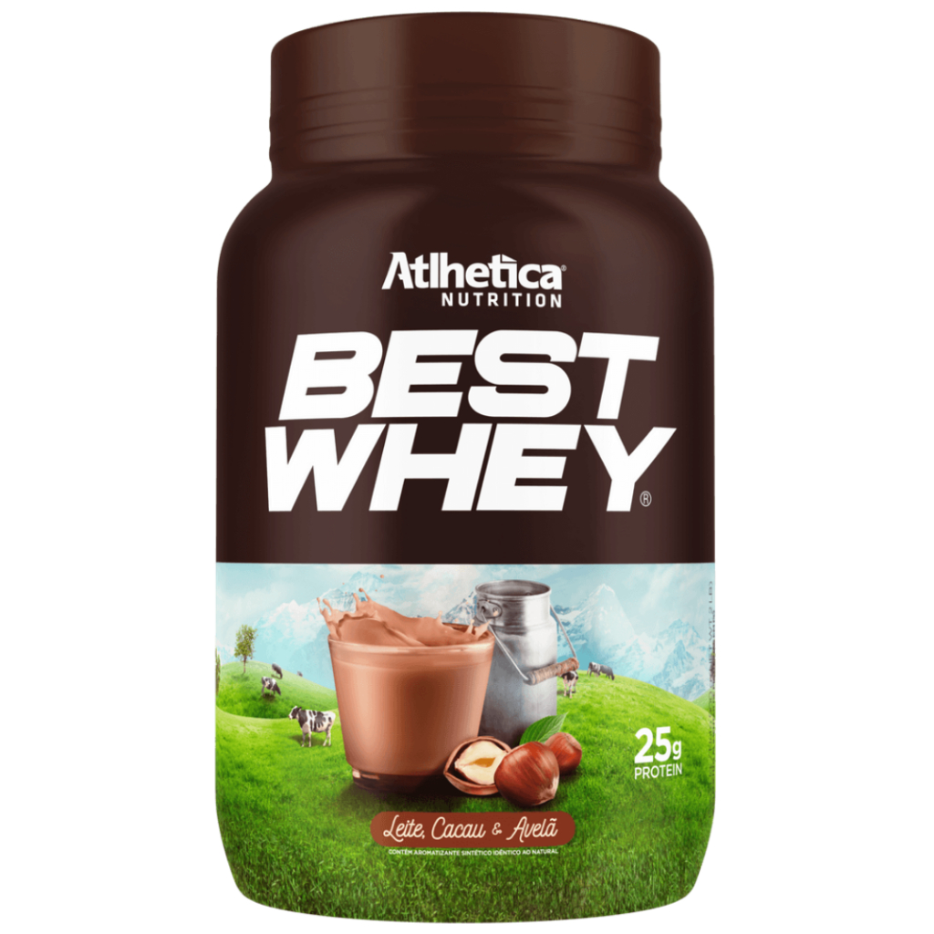 Best Whey 900g Leite, Cacau E Avelã- Atlhetica Nutrition