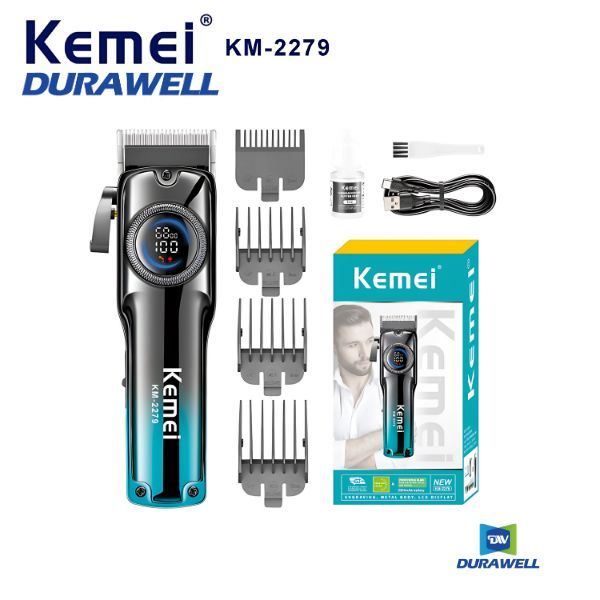 Maquina de Cortar Cabelo Profissional Recarregável Kemei KM-2279 Bivolt