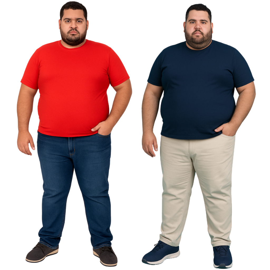 Kit 2 Calças Jeans Plus Size Masculina Sarja Sport fino Alfaiataria