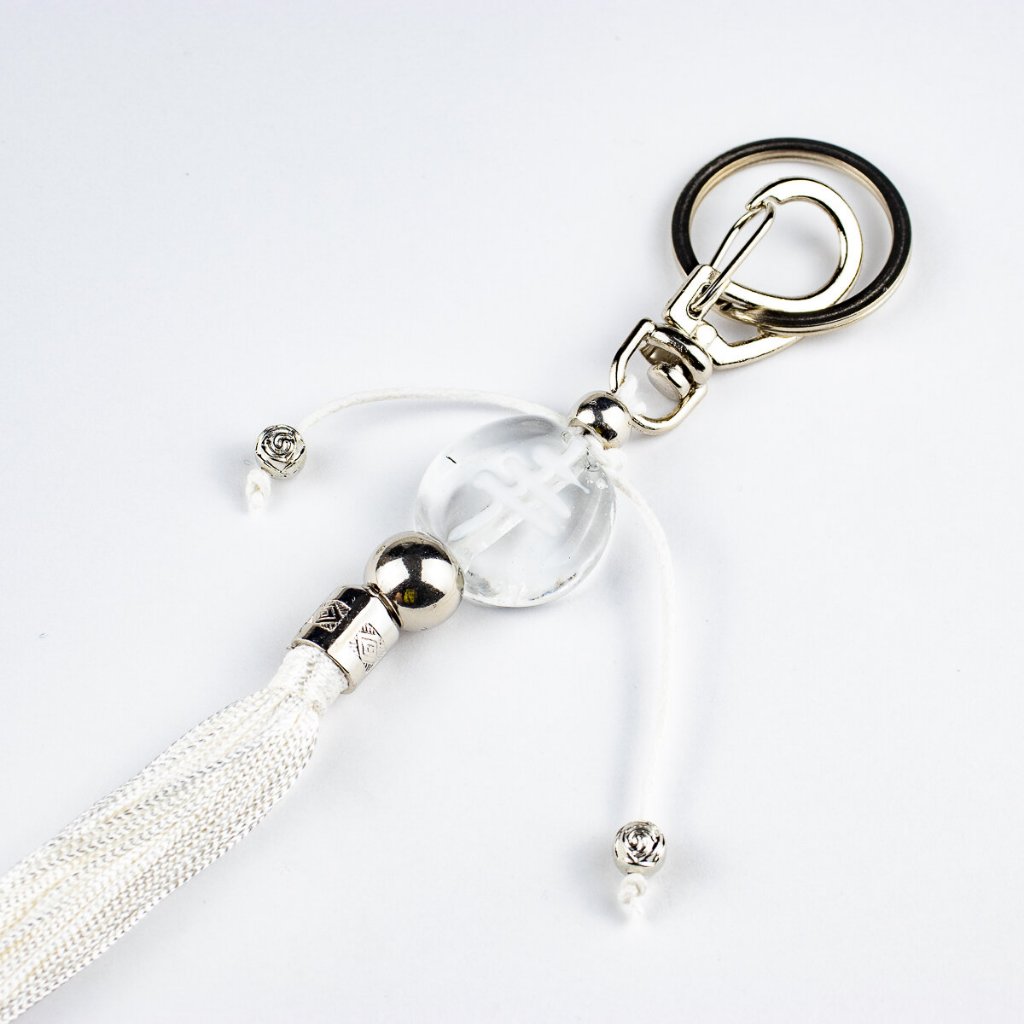 Chaveiro Orixá Oxalá Branco 16 cm em Murano