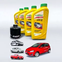 Kit Troca Óleo 15w40 Lubrax 4L + Filtro OC250 Gol Fox Saveiro 2002 / 2008 1.0/1.6