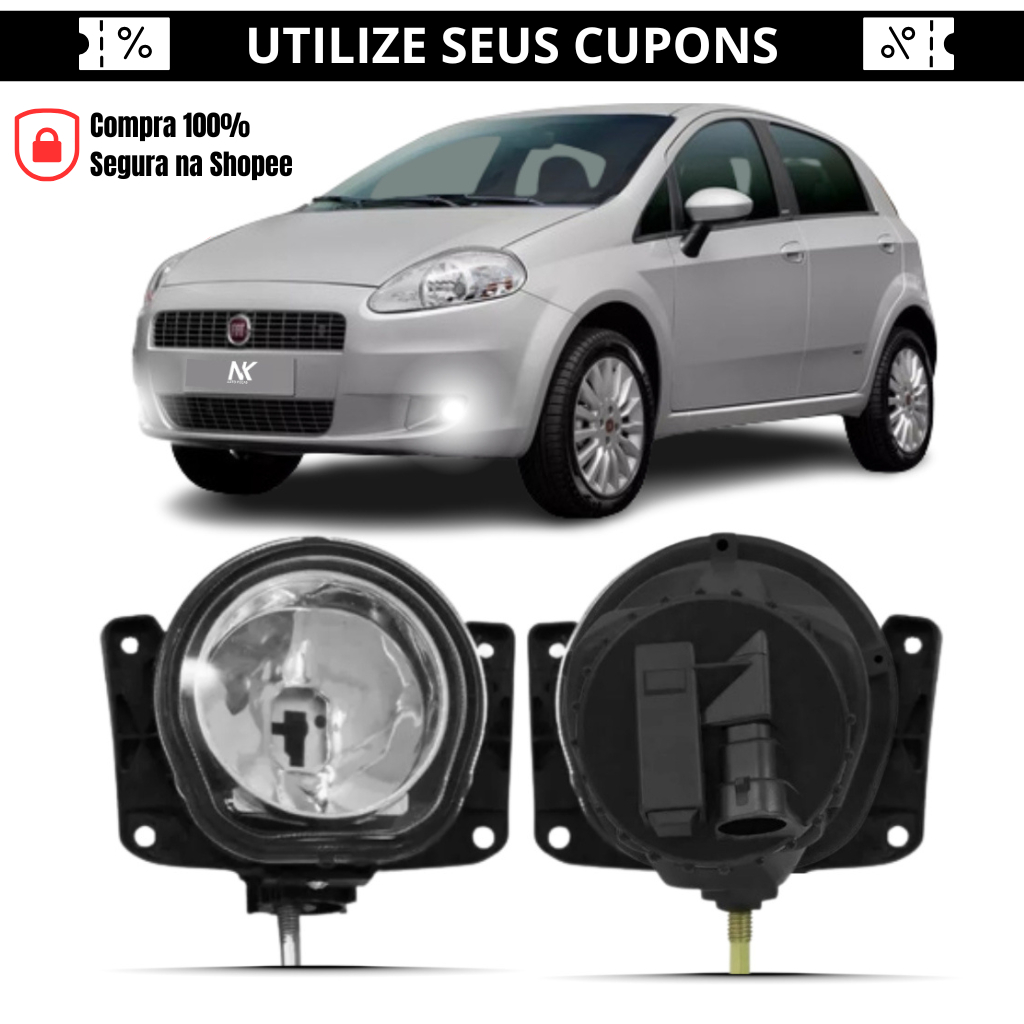 Farol Milha Fiat Punto 2007 2008 2009 2010 Milha Auxiliar Neblina
