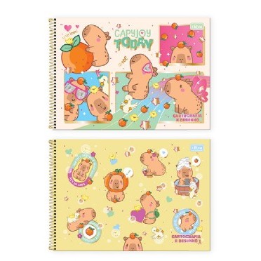 Caderno de Cartografia e Desenho Espiral Capa Dura Capivara Capyclub 80 Folhas Capa Sortida Tilibra em Oferta na Shopee