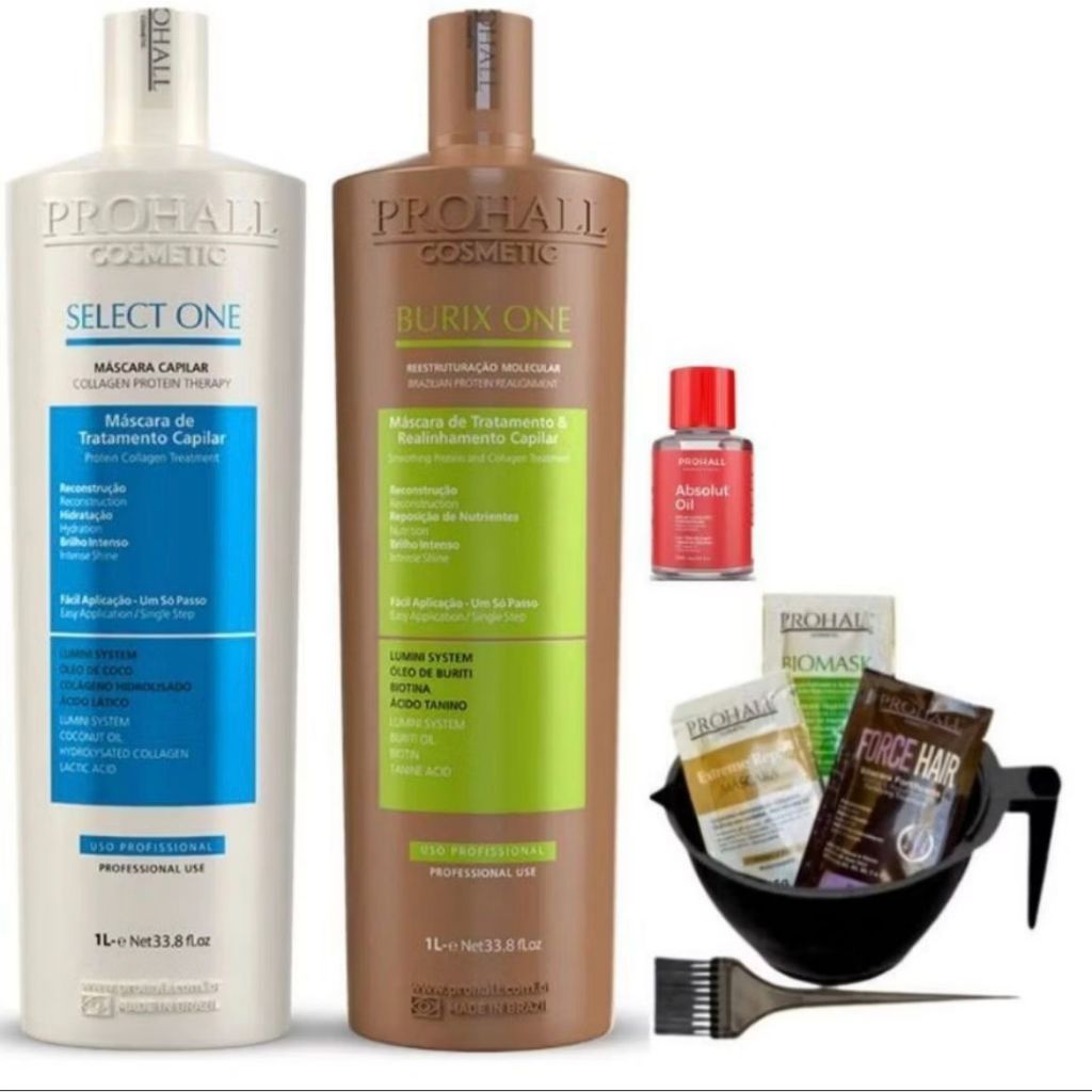 Progressiva Prohall Select One Burix Escova Kit 1 Litro