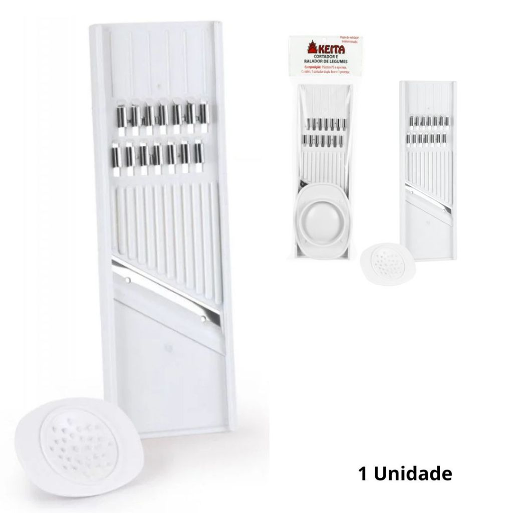 Cortador Fatiador Ralador de Legumes Manual Multiuso para Fruta Queijo Lâmina Inox 21 Cm Keita-NEW