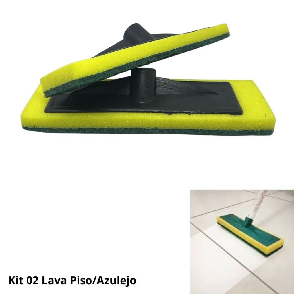 Kit 02 Lava Piso Limpeza Pesada Para  Azulejo/Chão/Cozinha/Banheiro/Piscina/Esfregão/Sem Cabo-NEW em Oferta na Shopee