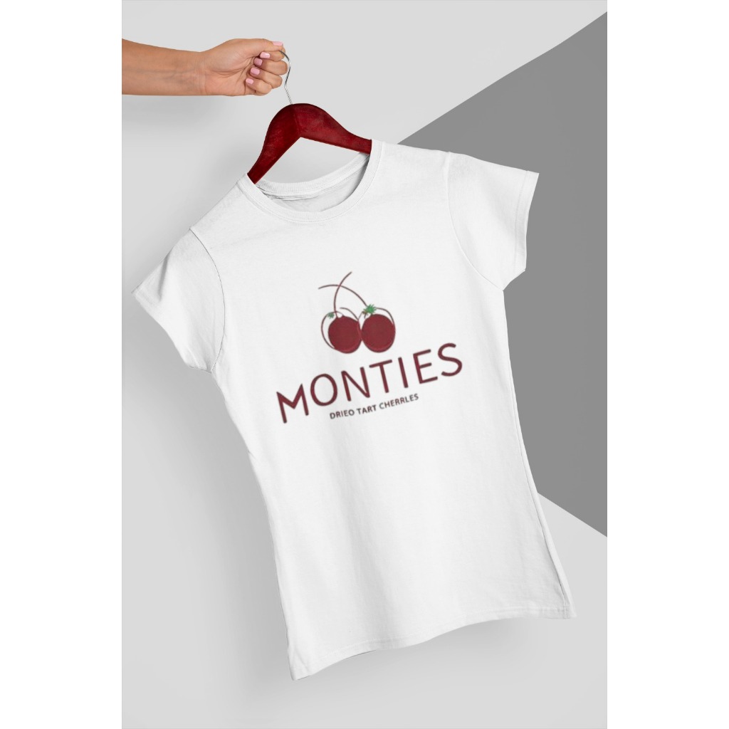 Baby Tee Y2K Feminina- Estampa Cereja Monties, Conforto Elástico e Versátil para Primavera/Verão/Outono