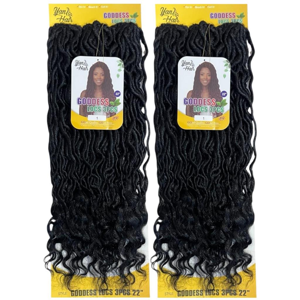 2 Pacts Cabelo Faux Locs Goddess 300gr Crochet Brainds Fácil Aplicação