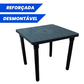 Mesa Plástica Quadrada Desmontável Área De Lazer Jardim Piscina Praia Verão Jantar 83x83cm Cores em Oferta na Shopee