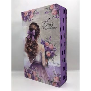 Bíblia Sagrada Tamanho Grande com Harpa Palavras de Jesus em Vermelho Capa Dura Menina Flor Lilás em Oferta na Shopee